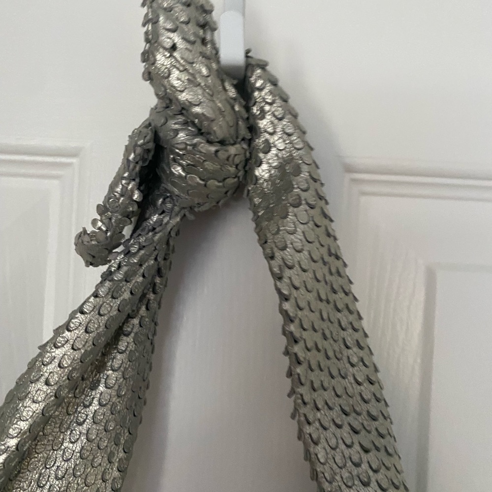 $620 Kate Spade Collect Metallic Silver Perforated Leather Shoulder Bag Purse - Picture 3 of 16